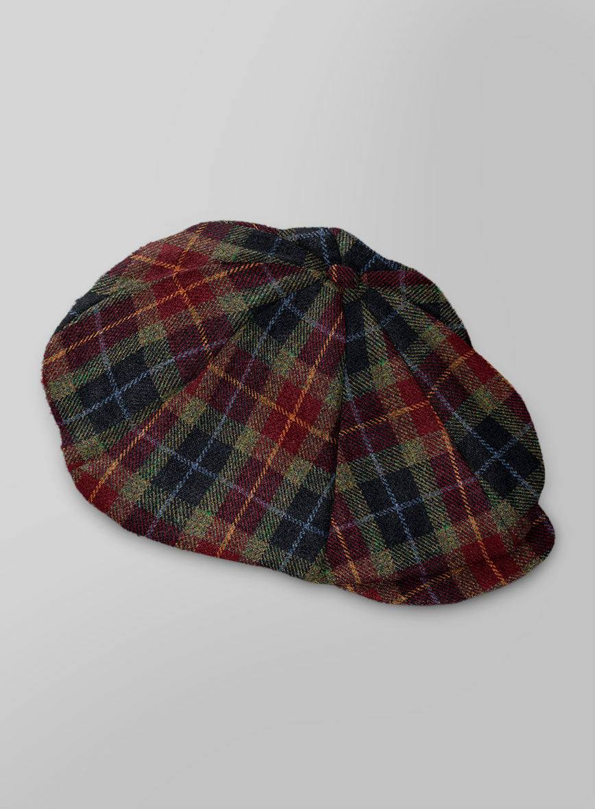 Harris Tweed Oscar Tartan Newsboy Cap