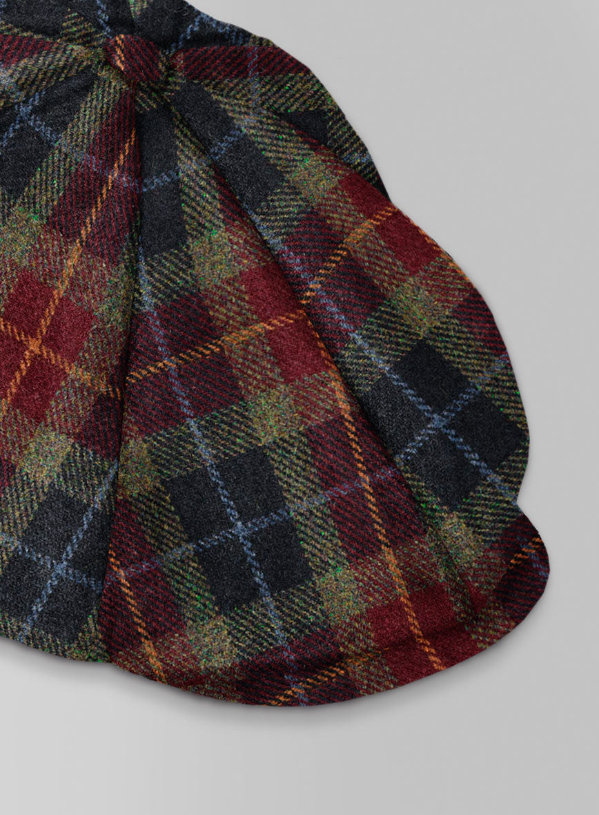 Harris Tweed Oscar Tartan Newsboy Cap
