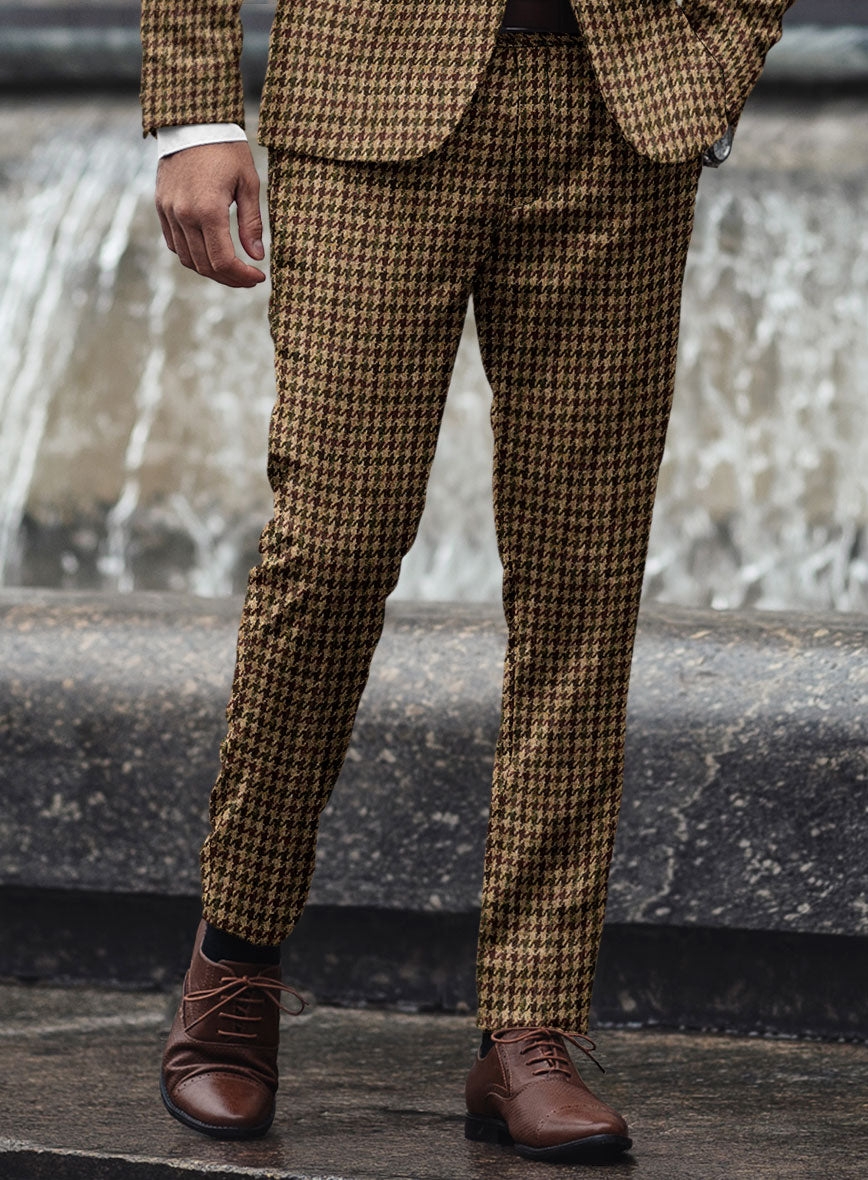 Harris Tweed Russet Houndstooth Pants