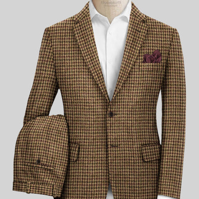 Harris Tweed Russet Houndstooth Suit