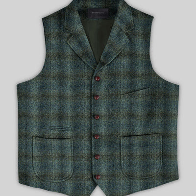 Harris Tweed Scot Green Hunting Vest