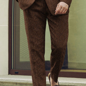 Harris Tweed Walnut Herringbone Pants