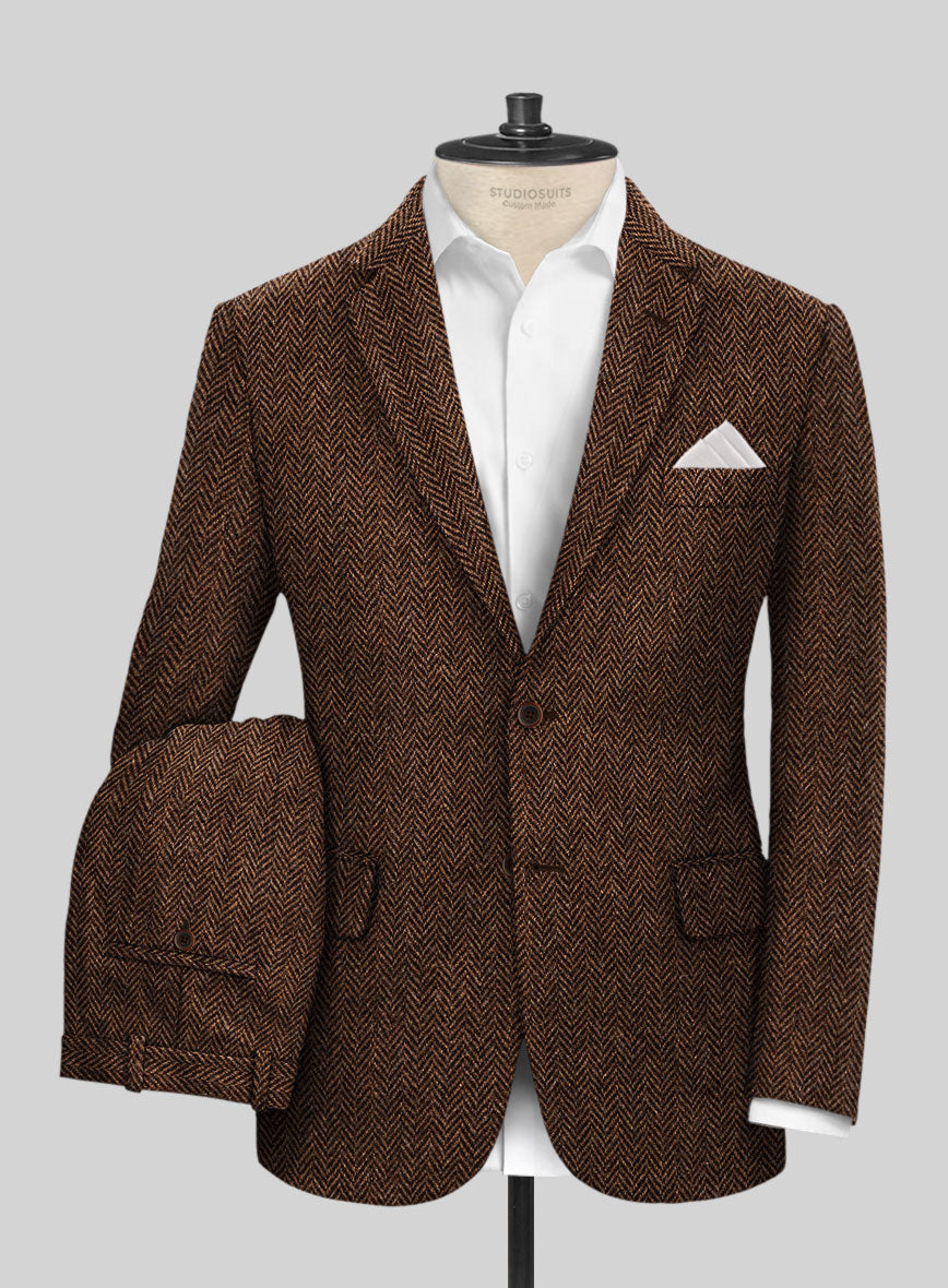 Harris Tweed Walnut Herringbone Suit