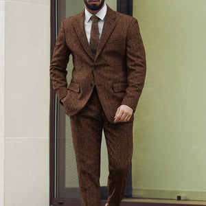 Harris Tweed Walnut Herringbone Suit