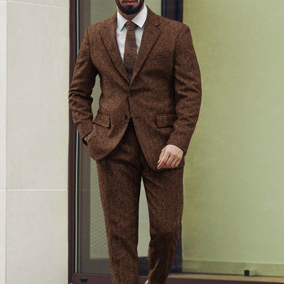 Harris Tweed Walnut Herringbone Suit