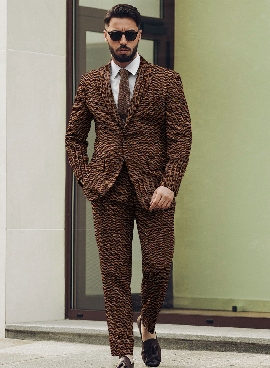 Harris Tweed Walnut Herringbone Suit