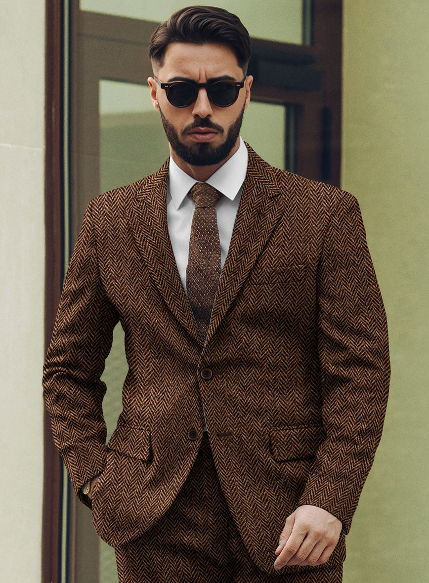 Harris Tweed Walnut Herringbone Suit