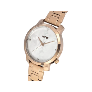 Helix Women Silver Dial Stainless Steel Strap