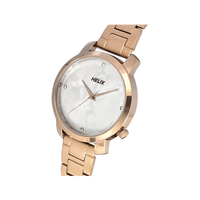 Helix Women Silver Dial Stainless Steel Strap
