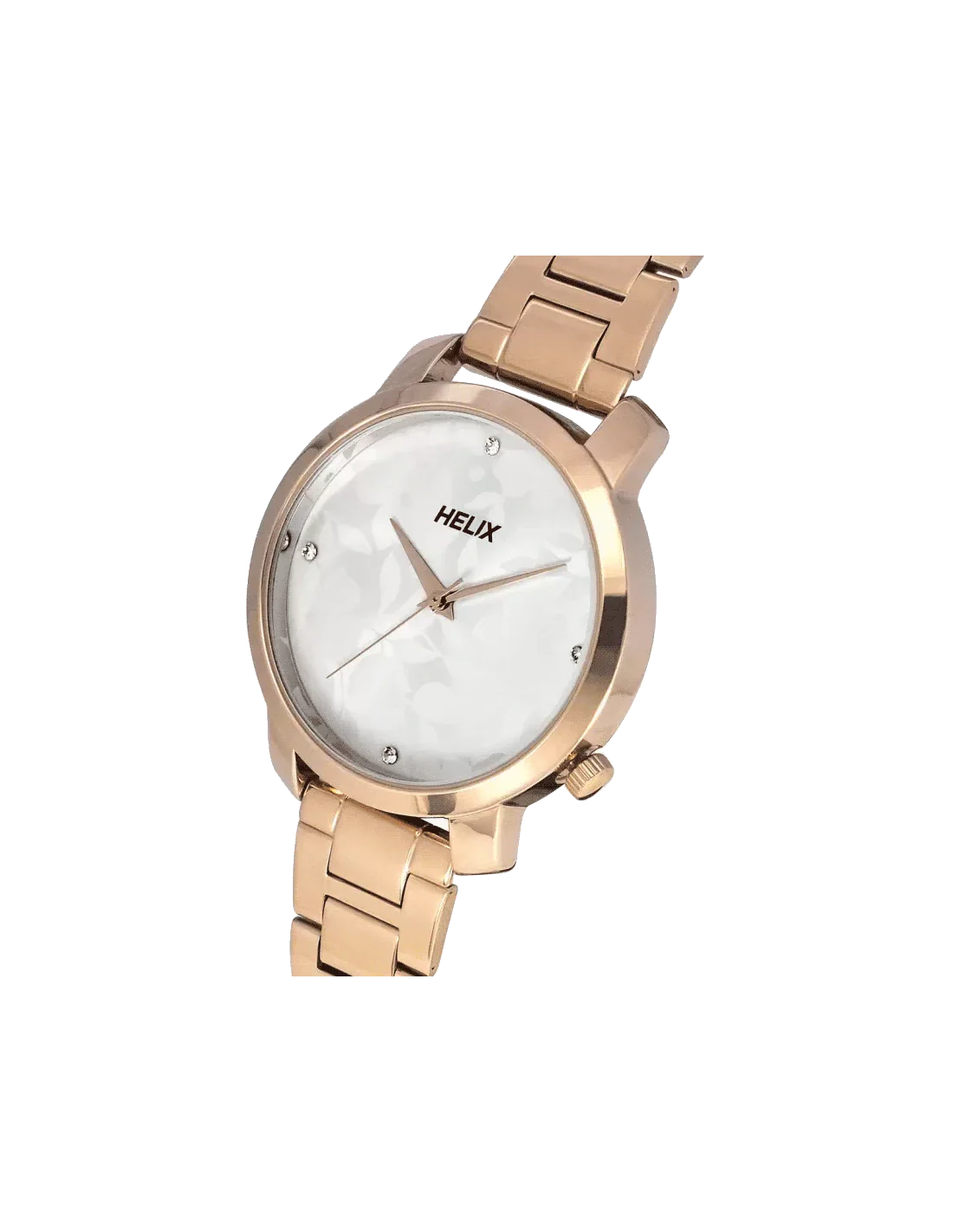 Helix Women Silver Dial Stainless Steel Strap