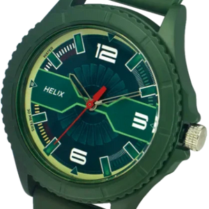 Helix Green Dial Leather Strap