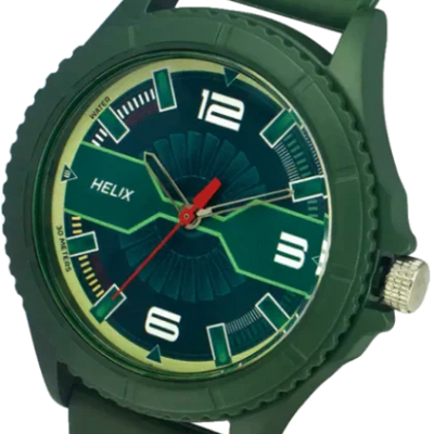 Helix Green Dial Leather Strap