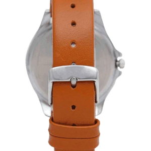 Helix Analog White Dial Leather Strap