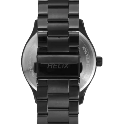 Helix Analog Men Black Stainless Steel