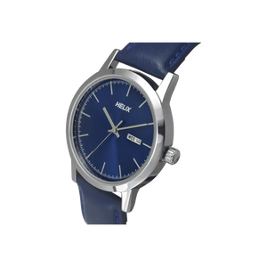 Helix Analog Men Blue Leather Strap