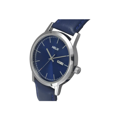 Helix Analog Men Blue Leather Strap