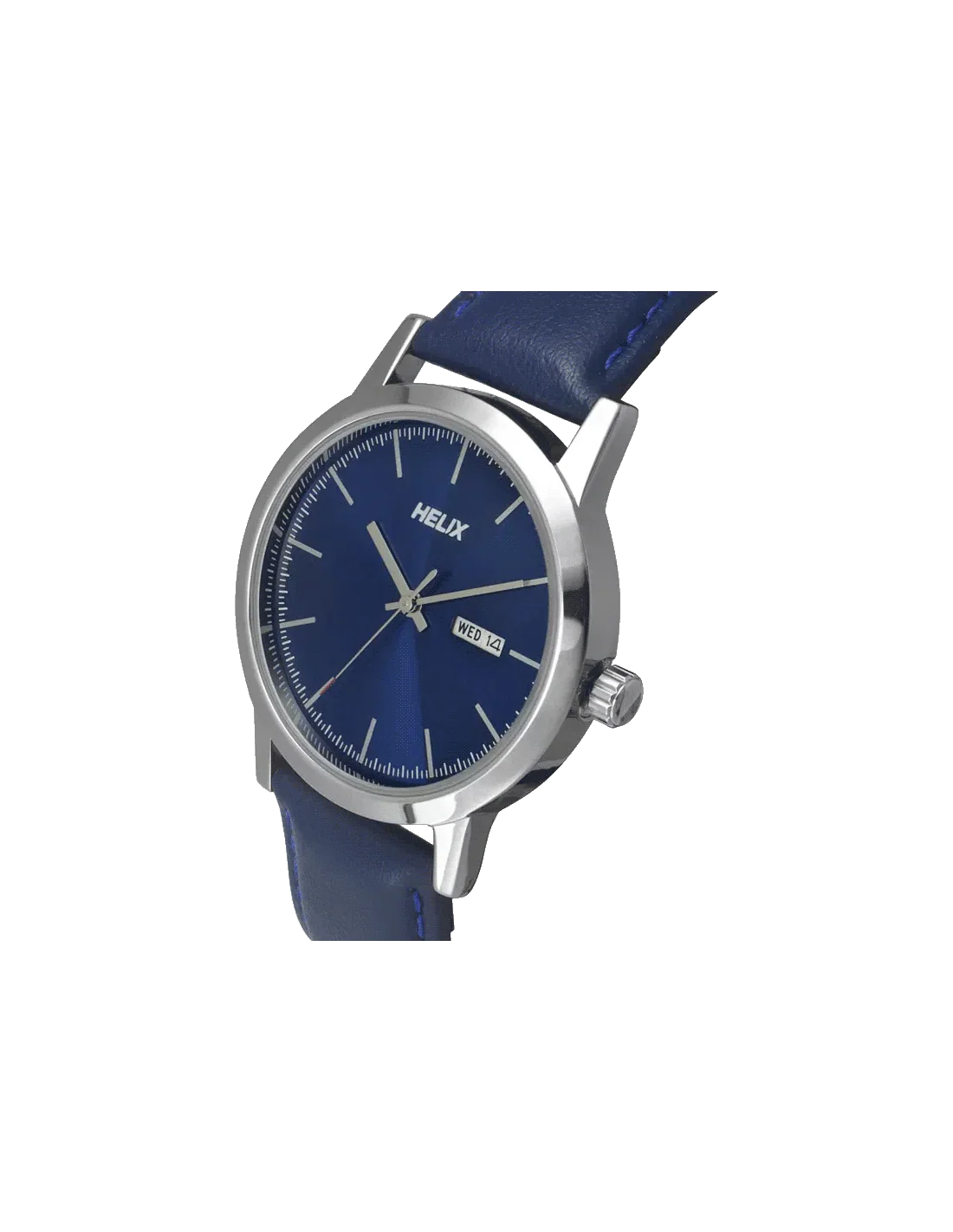 Helix Analog Men Blue Leather Strap