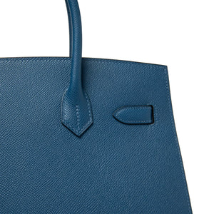 Hermès Paris Sellier Birkin 30 Deep Blue Epsom Leather Gold Hardware