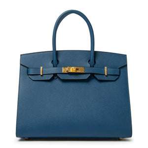 Hermès Paris Sellier Birkin 30 Deep Blue Epsom Leather Gold Hardware