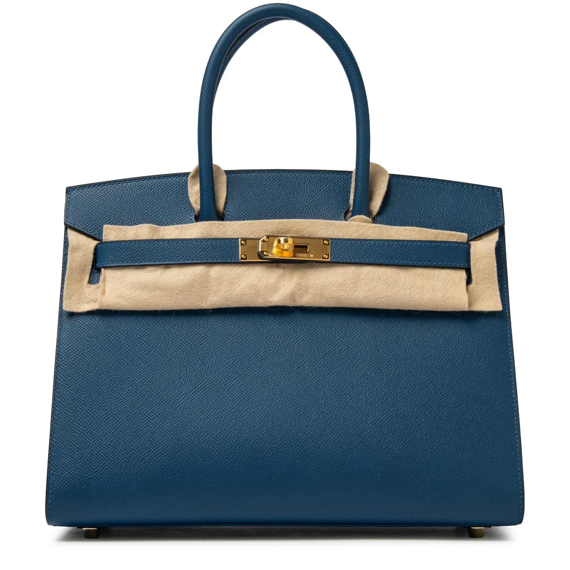Hermès Paris Sellier Birkin 30 Deep Blue Epsom Leather Gold Hardware