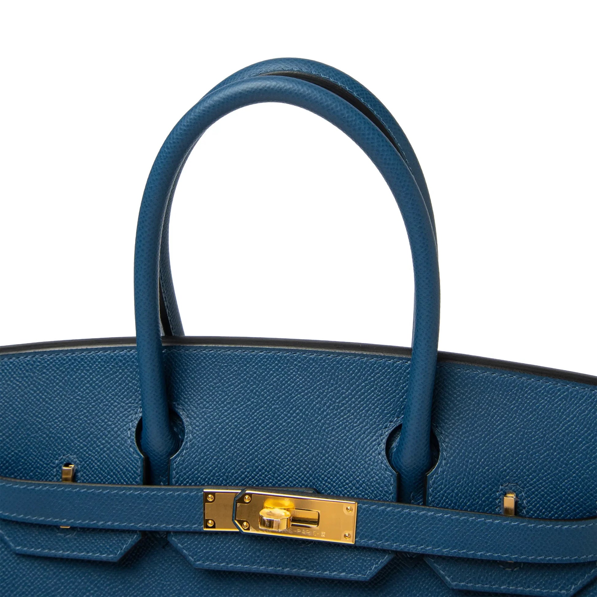 Hermès Paris Sellier Birkin 30 Deep Blue Epsom Leather Gold Hardware