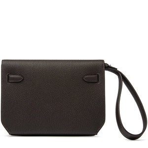 Hermes Kelly Depeches 25 Negonda Calfskin Bai Brun Palladium Hardware
