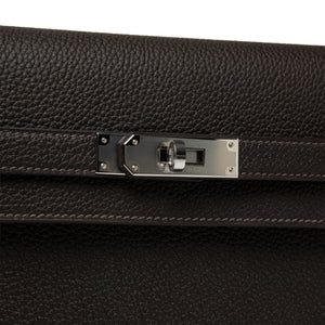 Hermes Kelly Depeches 25 Negonda Calfskin Bai Brun Palladium Hardware