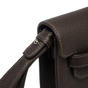 Hermes Kelly Depeches 25 Negonda Calfskin Bai Brun Palladium Hardware