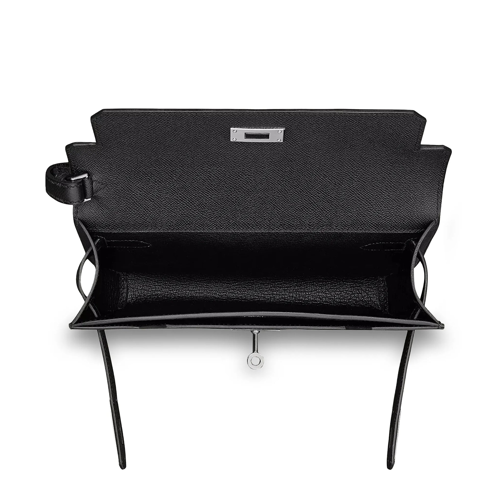 Hermès Paris Kelly Depeches 25 Epsom Black Palladium Hardware