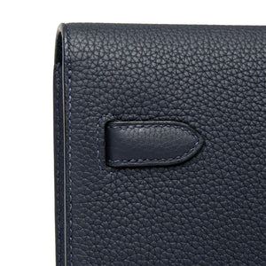 Hermes Kelly Depeches 25 Togo Calfskin Blue Nuit Palladium Hardware