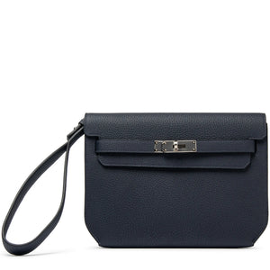 Hermes Kelly Depeches 25 Togo Calfskin Blue Nuit Palladium Hardware