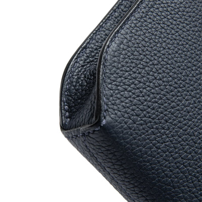 Hermes Kelly Depeches 25 Togo Calfskin Blue Nuit Palladium Hardware