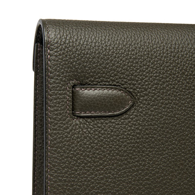 Hermes Kelly Depeches 25 Togo Calfskin Vert De Gris Palladium Hardware