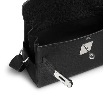 Hermes Kelly Togo Calfskin Palladium Hardware Noir Messenger Bag