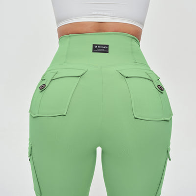 High Waisted Cargo Leggings - Green