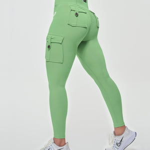 High Waisted Cargo Leggings - Green