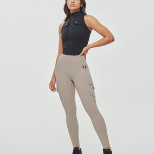 High Waisted Cargo Leggings - Khaki