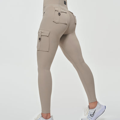 High Waisted Cargo Leggings - Khaki