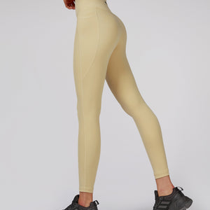 High-waisted Gym Leggings - Light Yellow