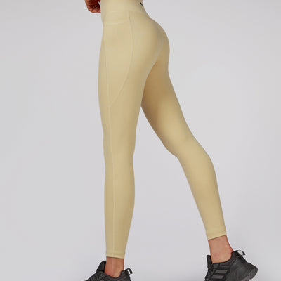 High-waisted Gym Leggings - Light Yellow