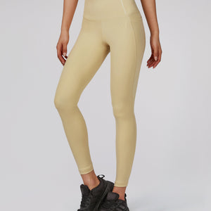 High-waisted Gym Leggings - Light Yellow