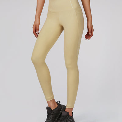 High-waisted Gym Leggings - Light Yellow