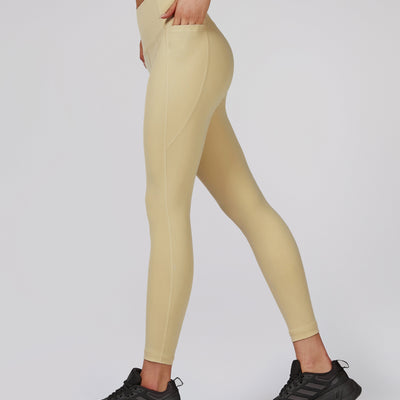 High-waisted Gym Leggings - Light Yellow