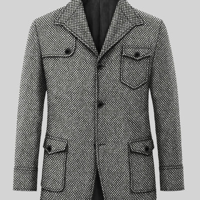 Highlander Heavy Honeycomb Gray Hunter Style Tweed Jacket