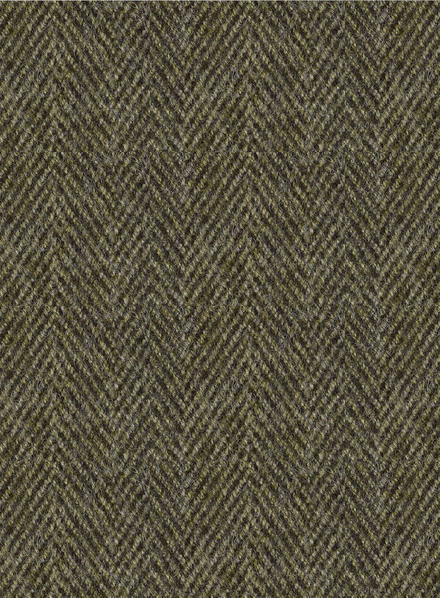 Highlander Olive Herringbone Hunter Style Tweed Jacket