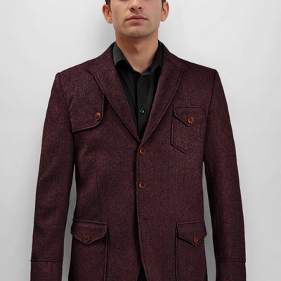Highlander Sangria Hunter Style Tweed Jacket
