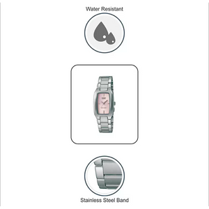 Enticer Women Quartz Pink Dial Analog Stainless Steel Watch SH20