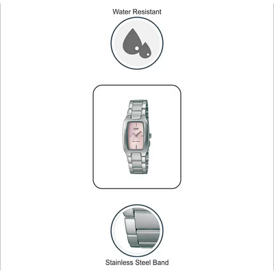 Enticer Women Quartz Pink Dial Analog Stainless Steel Watch SH20