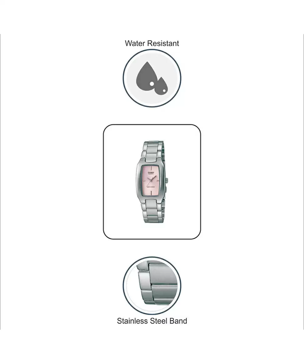 Enticer Women Quartz Pink Dial Analog Stainless Steel Watch SH20