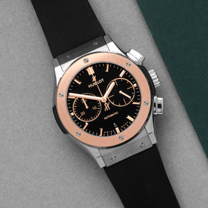 Hublot Classic Fusion Chronograph Titanium King Gold Black Dial Men 45mm